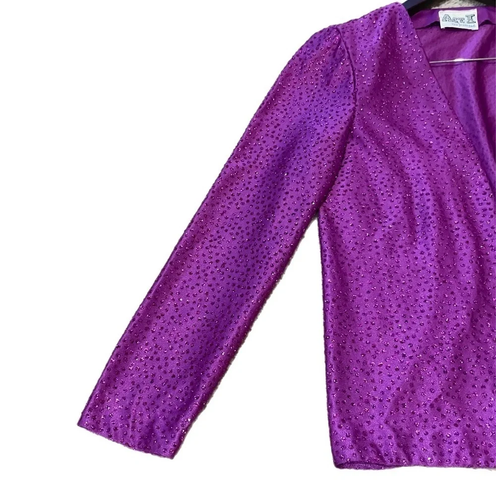 Vintage Act 1 Glitter Purple Pantsuit Size Medium